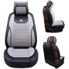 imageOASIS AUTO Car Seat Covers Premium Waterproof Faux Leather Cushion Universal Accessories Fit SUV Truck Sedan Automotive Vehicle Auto Interior Protector Full Set OS008 BlackGRAY