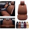imageOASIS AUTO Car Seat Covers Premium Waterproof Faux Leather Cushion Universal Accessories Fit SUV Truck Sedan Automotive Vehicle Auto Interior Protector Full Set OS008 BlackBROWN