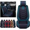 imageOASIS AUTO Car Seat Covers Premium Waterproof Faux Leather Cushion Universal Accessories Fit SUV Truck Sedan Automotive Vehicle Auto Interior Protector Front Pair OS004 BlackampampTealBLACKTEAL