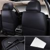 imageOASIS AUTO Car Seat Covers Premium Waterproof Faux Leather Cushion Universal Accessories Fit SUV Truck Sedan Automotive Vehicle Auto Interior Protector Front Pair OD001 Black
