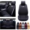 imageOASIS AUTO Car Seat Covers Premium Waterproof Faux Leather Cushion Universal Accessories Fit SUV Truck Sedan Automotive Vehicle Auto Interior Protector Full Set OS008 BlackBLACK