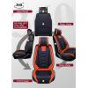 imageOASIS AUTO Car Seat Covers Premium Waterproof Faux Leather Cushion Universal Accessories Fit SUV Truck Sedan Automotive Vehicle Auto Interior Protector Front Pair OS004 BlackampampTealBLACKORANGE
