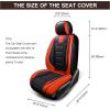imageOASIS AUTO Car Seat Covers Premium Waterproof Faux Leather Cushion Universal Accessories Fit SUV Truck Sedan Automotive Vehicle Auto Interior Protector Front Pair OD004 BlackampampOrange