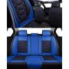 imageOASIS AUTO Car Seat Covers Premium Waterproof Faux Leather Cushion Universal Accessories Fit SUV Truck Sedan Automotive Vehicle Auto Interior Protector Front Pair OS004 BlackampampTealBLACKBLUE