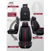 imageOASIS AUTO Car Seat Covers Premium Waterproof Faux Leather Cushion Universal Accessories Fit SUV Truck Sedan Automotive Vehicle Auto Interior Protector Full SetOS007 BlackBLACK