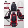 imageOASIS AUTO Car Seat Covers Premium Waterproof Faux Leather Cushion Universal Accessories Fit SUV Truck Sedan Automotive Vehicle Auto Interior Protector Front Pair OS004 BlackampampTealBLACKRED