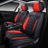 imageOASIS AUTO Car Seat Covers Premium Waterproof Faux Leather Cushion Universal Accessories Fit SUV Truck Sedan Automotive Vehicle Auto Interior Protector Full Set BlackampampBlueBLACKRED