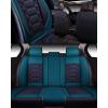 imageOASIS AUTO Car Seat Covers Premium Waterproof Faux Leather Cushion Universal Accessories Fit SUV Truck Sedan Automotive Vehicle Auto Interior Protector Front Pair OS004 BlackampampTealBLACKTEAL