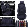 imageOASIS AUTO Car Seat Covers Premium Waterproof Faux Leather Cushion Universal Accessories Fit SUV Truck Sedan Automotive Vehicle Auto Interior Protector Front Pair OS004 BlackampampTealBLACK