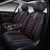 imageOASIS AUTO Car Seat Covers Premium Waterproof Faux Leather Cushion Universal Accessories Fit SUV Truck Sedan Automotive Vehicle Auto Interior Protector Front Pair OD001 BlackampampRed