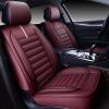 imageOASIS AUTO Car Seat Covers Premium Waterproof Faux Leather Cushion Universal Accessories Fit SUV Truck Sedan Automotive Vehicle Auto Interior Protector Front Pair OS001 BlackBURGUNDY