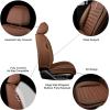 imageOASIS AUTO Z Car Seat Covers Premium Waterproof Faux Leather Cushion Universal Accessories Fit SUV Truck Sedan Automotive Vehicle Auto Interior Protector Full Set OD001 Brown