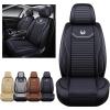 imageOASIS AUTO Car Seat Covers Premium Waterproof Faux Leather Cushion Universal Accessories Fit SUV Truck Sedan Automotive Vehicle Auto Interior Protector Full Set OS008 BlackBLACK