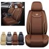 imageOASIS AUTO Car Seat Covers Premium Waterproof Faux Leather Cushion Universal Accessories Fit SUV Truck Sedan Automotive Vehicle Auto Interior Protector Full Set OS008 BlackBROWN
