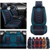 imageOASIS AUTO Car Seat Covers Premium Waterproof Faux Leather Cushion Universal Accessories Fit SUV Truck Sedan Automotive Vehicle Auto Interior Protector Front Pair OS004 BlackampampTealBLACKTEAL