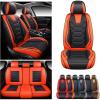imageOASIS AUTO Car Seat Covers Premium Waterproof Faux Leather Cushion Universal Accessories Fit SUV Truck Sedan Automotive Vehicle Auto Interior Protector Full Set OD004 BlackampampOrange