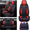 imageOASIS AUTO Car Seat Covers Premium Waterproof Faux Leather Cushion Universal Accessories Fit SUV Truck Sedan Automotive Vehicle Auto Interior Protector Full Set BlackampampBlueBLACKRED