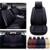imageOASIS AUTO Car Seat Covers Premium Waterproof Faux Leather Cushion Universal Accessories Fit SUV Truck Sedan Automotive Vehicle Auto Interior Protector Full Set OS009 Black