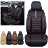 imageOASIS AUTO Car Seat Covers Premium Waterproof Faux Leather Cushion Universal Accessories Fit SUV Truck Sedan Automotive Vehicle Auto Interior Protector Front Pair OD001 BlackampampRed