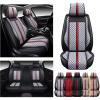 imageOASIS AUTO Car Seat Covers Premium Waterproof Faux Leather Cushion Universal Accessories Fit SUV Truck Sedan Automotive Vehicle Auto Interior Protector Full SetOS007 BlackGRAY
