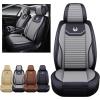 imageOASIS AUTO Car Seat Covers Premium Waterproof Faux Leather Cushion Universal Accessories Fit SUV Truck Sedan Automotive Vehicle Auto Interior Protector Full Set OS008 BlackGRAY
