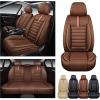 imageOASIS AUTO Z Car Seat Covers Premium Waterproof Faux Leather Cushion Universal Accessories Fit SUV Truck Sedan Automotive Vehicle Auto Interior Protector Full Set OD001 Brown