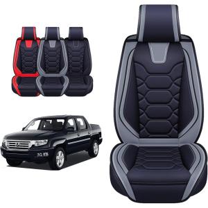 image:imageOASIS AUTO Honda Ridgeline Accessories Seat Covers 20062025 Custom Fit Leather Cover Protector Cushion Full Set Gray
